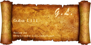 Guba Lili névjegykártya